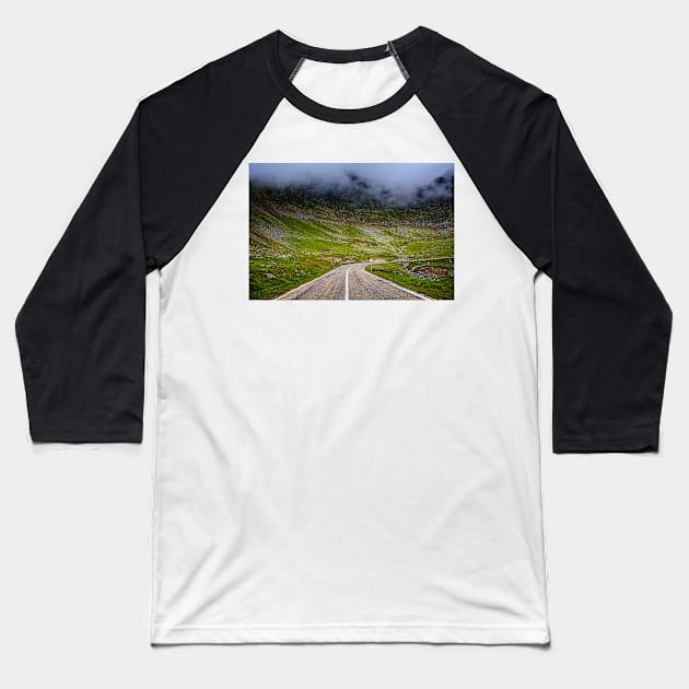 Winding road in mountains Baseball T-Shirt by naturalis